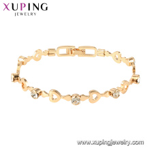 75313 Pulsera plateada oro del estilo 18k de la joyería elegante elegante de las mujeres de Xuping